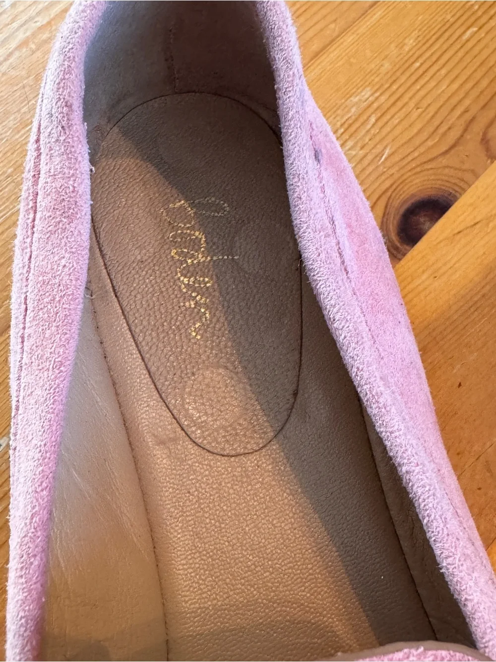 Boden Pink Suede Fringe Loafers